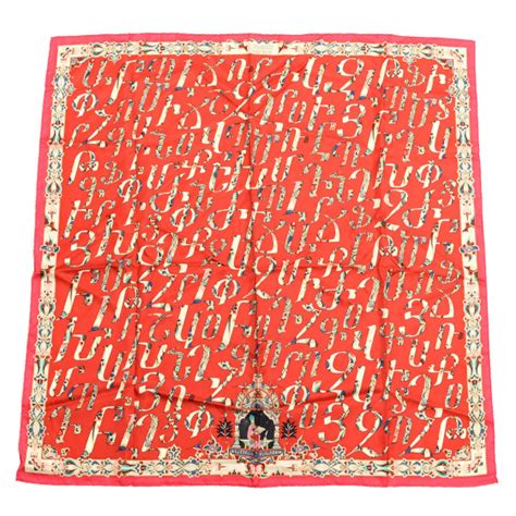 hermes lettres d eravan|HERMES Silk Lettres D'Erevan Scarf 90 .